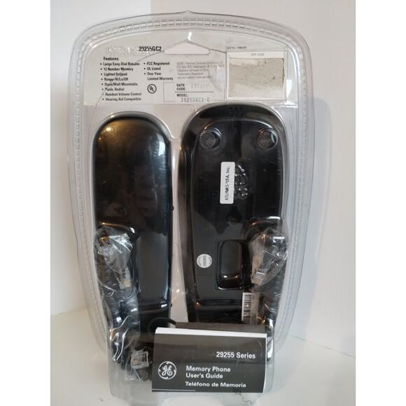 GE Memory Phone 29255GC2 Black Corded Lighted Keypad New In Package - Picture 4 of 5